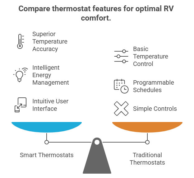 Compare thermostat features for optimal RV comfort